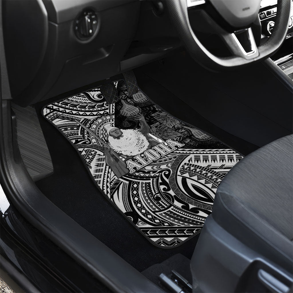 Hawaii King Kamehameha Car Mats With Hawaiian Ipu Motifs Black Version