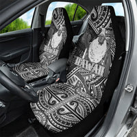Hawaii King Kamehameha Car Seat Cover With Hawaiian Ipu Motifs Black Version LT05 - Polynesian Pride