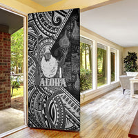Hawaii King Kamehameha Door Cover With Hawaiian Ipu Motifs Black Version LT05 - Polynesian Pride