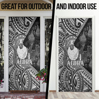 Hawaii King Kamehameha Door Cover With Hawaiian Ipu Motifs Black Version LT05 - Polynesian Pride