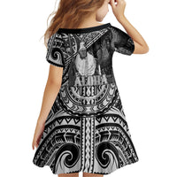 Hawaii King Kamehameha Family Matching Summer Maxi Dress and Hawaiian Shirt With Hawaiian Ipu Motifs Black Version
