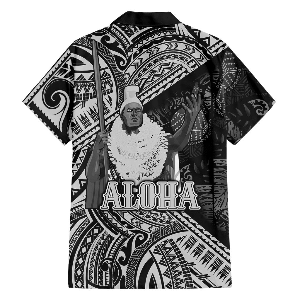 Hawaii King Kamehameha Hawaiian Shirt With Hawaiian Ipu Motifs Black Version