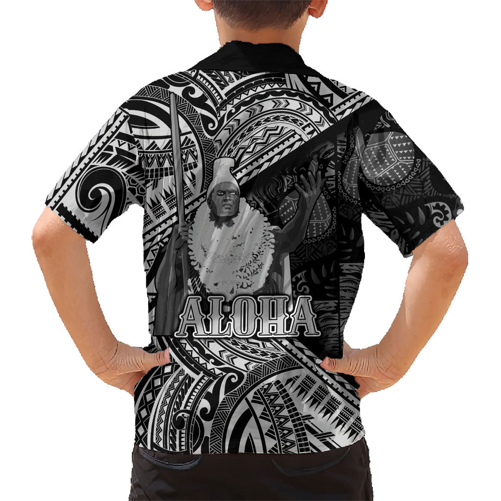 Hawaii King Kamehameha Hawaiian Shirt With Hawaiian Ipu Motifs Black Version