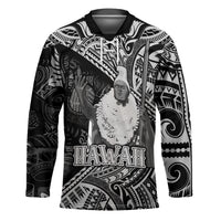 Hawaii King Kamehameha Hockey Jersey With Hawaiian Ipu Motifs Black Version LT05 Unisex Black - Polynesian Pride