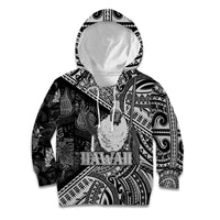 Hawaii King Kamehameha Kid Hoodie With Hawaiian Ipu Motifs Black Version LT05 Hoodie Black - Polynesian Pride