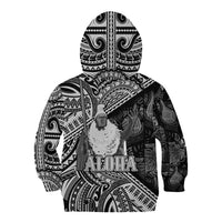 Hawaii King Kamehameha Kid Hoodie With Hawaiian Ipu Motifs Black Version LT05 - Polynesian Pride
