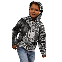 Hawaii King Kamehameha Kid Hoodie With Hawaiian Ipu Motifs Black Version LT05 - Polynesian Pride
