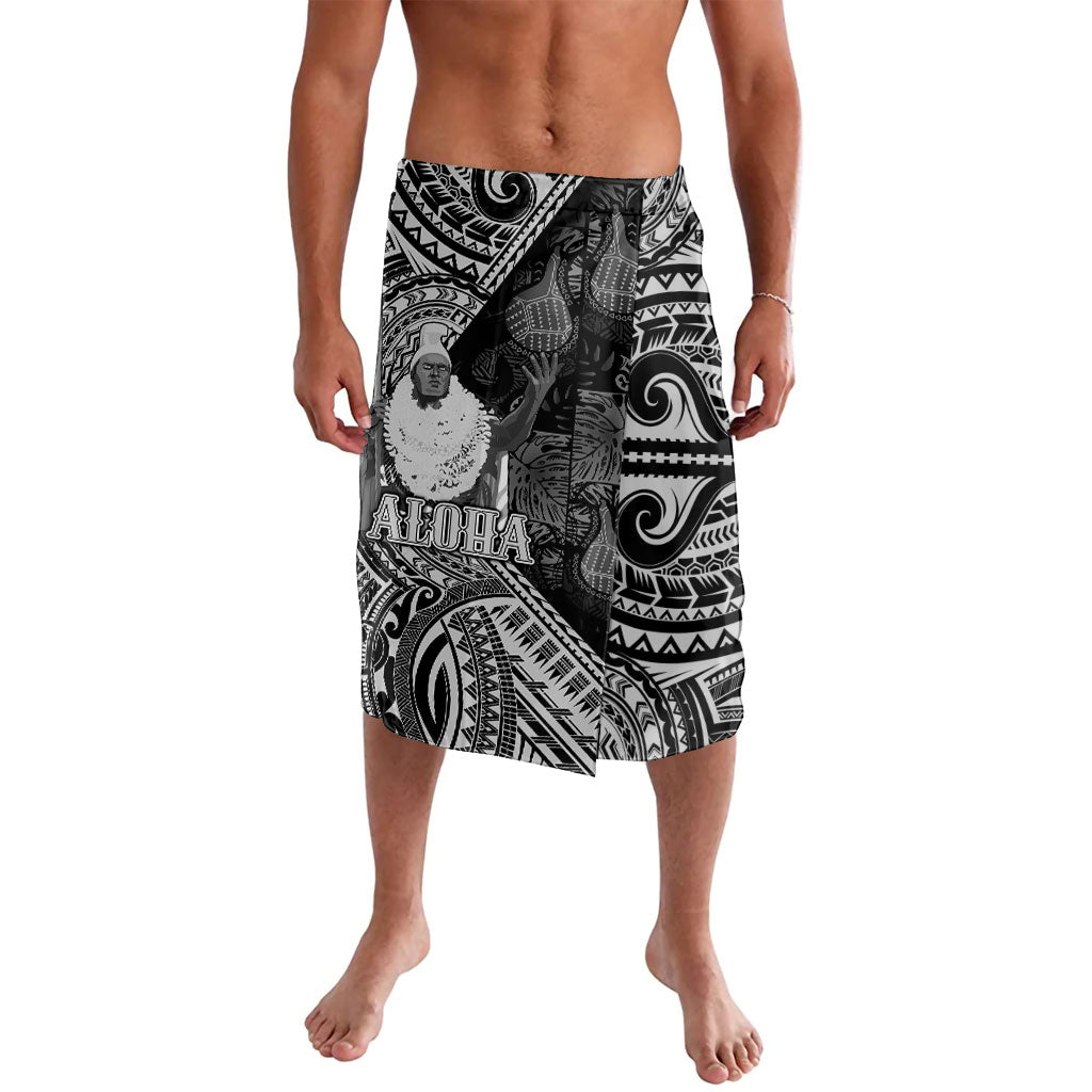 Hawaii King Kamehameha Lavalava With Hawaiian Ipu Motifs Black Version LT05 Black - Polynesian Pride