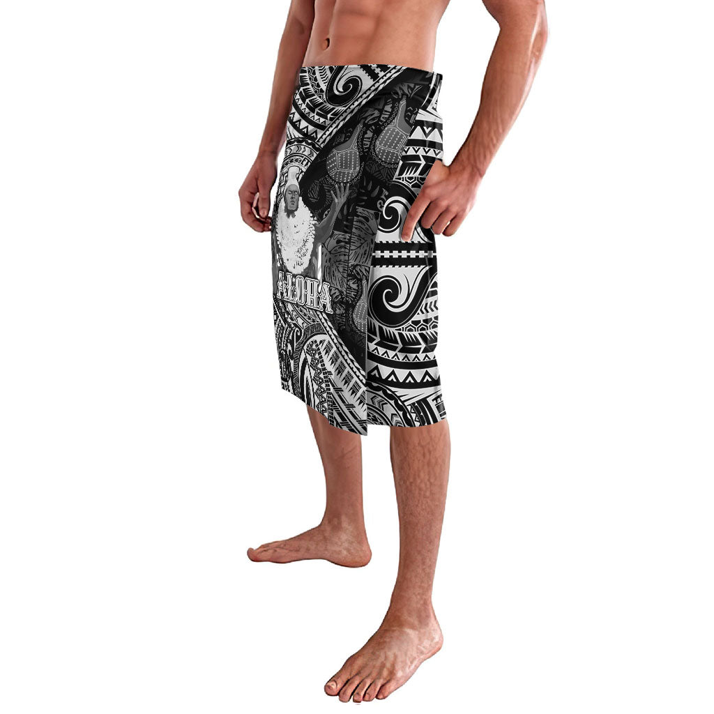 Hawaii King Kamehameha Lavalava With Hawaiian Ipu Motifs Black Version LT05 - Polynesian Pride