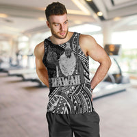 Hawaii King Kamehameha Men Tank Top With Hawaiian Ipu Motifs Black Version LT05 Black - Polynesian Pride
