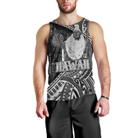 Hawaii King Kamehameha Men Tank Top With Hawaiian Ipu Motifs Black Version LT05 - Polynesian Pride
