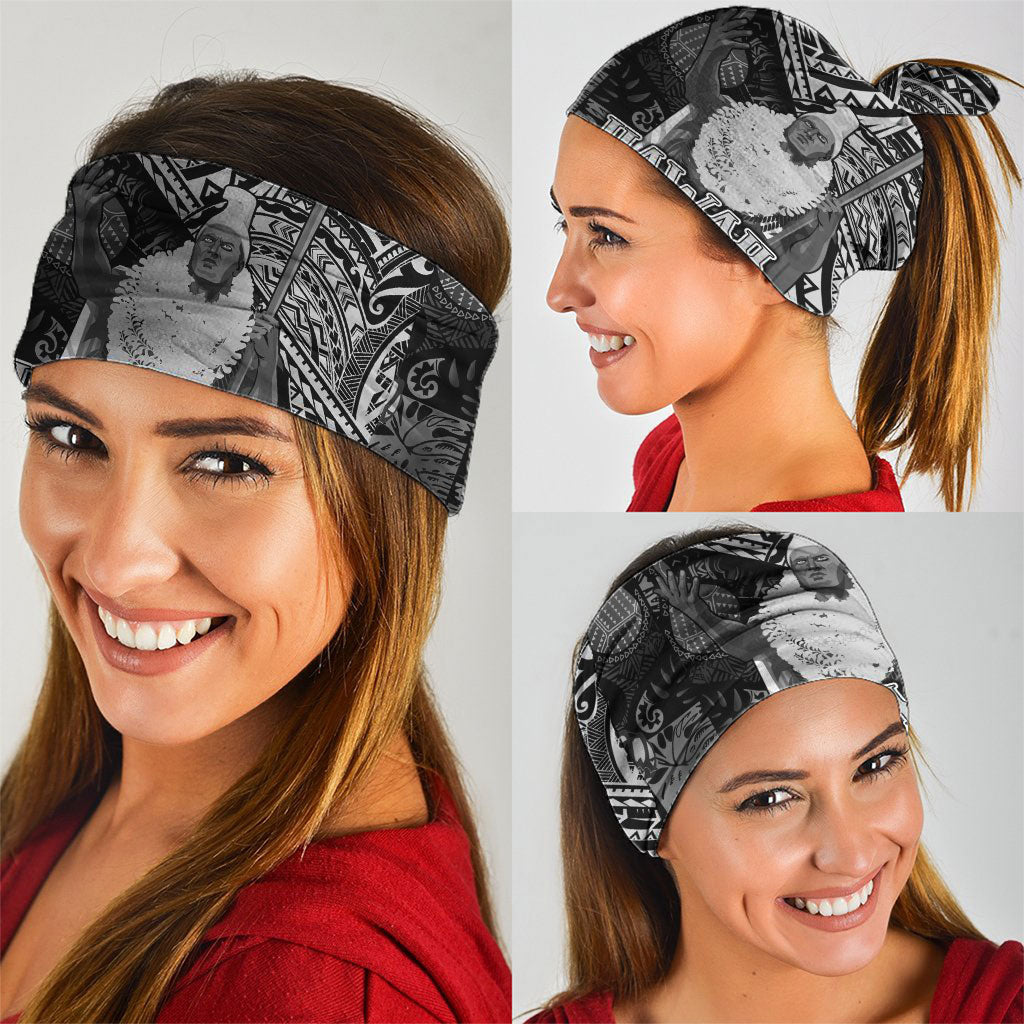 Hawaii King Kamehameha Neck Gaiter With Hawaiian Ipu Motifs Black Version LT05 - Polynesian Pride