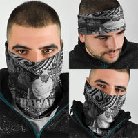 Hawaii King Kamehameha Neck Gaiter With Hawaiian Ipu Motifs Black Version LT05 - Polynesian Pride