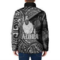 Hawaii King Kamehameha Padded Jacket With Hawaiian Ipu Motifs Black Version LT05 - Polynesian Pride