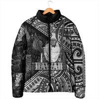 Hawaii King Kamehameha Padded Jacket With Hawaiian Ipu Motifs Black Version LT05 - Polynesian Pride