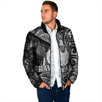 Hawaii King Kamehameha Padded Jacket With Hawaiian Ipu Motifs Black Version LT05 - Polynesian Pride