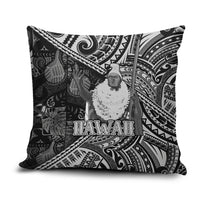 Hawaii King Kamehameha Pillow Cover With Hawaiian Ipu Motifs Black Version LT05 Black - Polynesian Pride