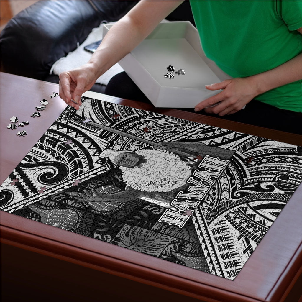 Hawaii King Kamehameha Puzzle With Hawaiian Ipu Motifs Black Version LT05 - Polynesian Pride