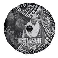 Hawaii King Kamehameha Spare Tire Cover With Hawaiian Ipu Motifs Black Version LT05 - Polynesian Pride