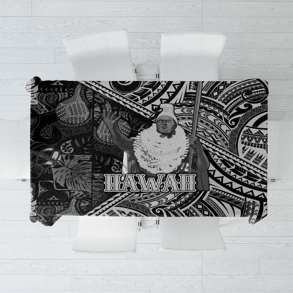 Hawaii King Kamehameha Tablecloth With Hawaiian Ipu Motifs Black Version LT05 Black - Polynesian Pride