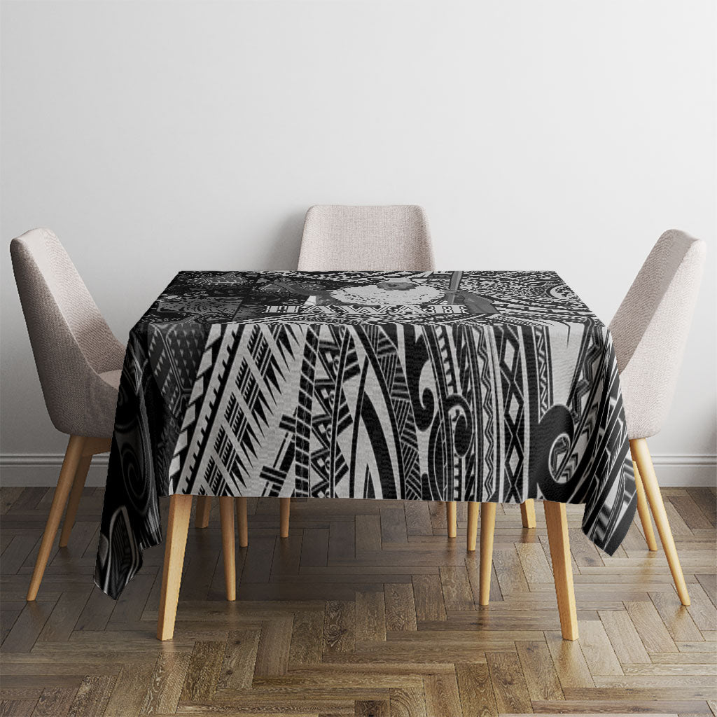 Hawaii King Kamehameha Tablecloth With Hawaiian Ipu Motifs Black Version LT05 - Polynesian Pride