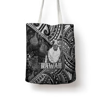 Hawaii King Kamehameha Tote Bag With Hawaiian Ipu Motifs Black Version LT05 - Polynesian Pride