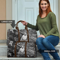 Hawaii King Kamehameha Travel Bag With Hawaiian Ipu Motifs Black Version LT05 - Polynesian Pride