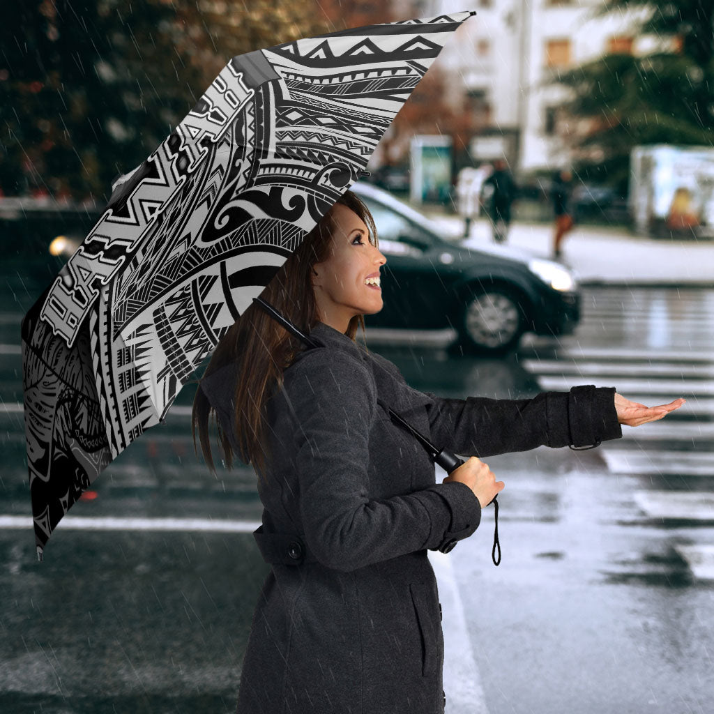 Hawaii King Kamehameha Umbrella With Hawaiian Ipu Motifs Black Version LT05 - Polynesian Pride