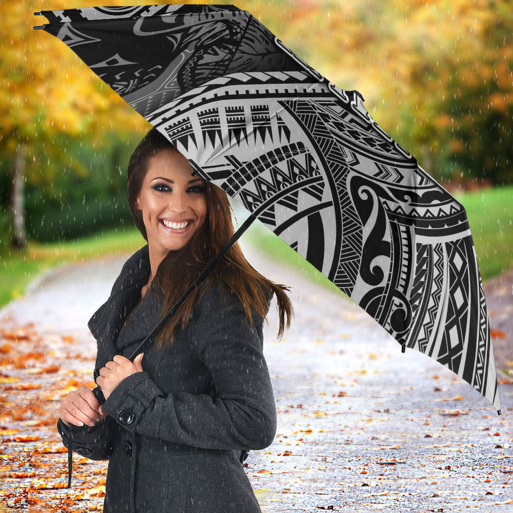 Hawaii King Kamehameha Umbrella With Hawaiian Ipu Motifs Black Version LT05 - Polynesian Pride
