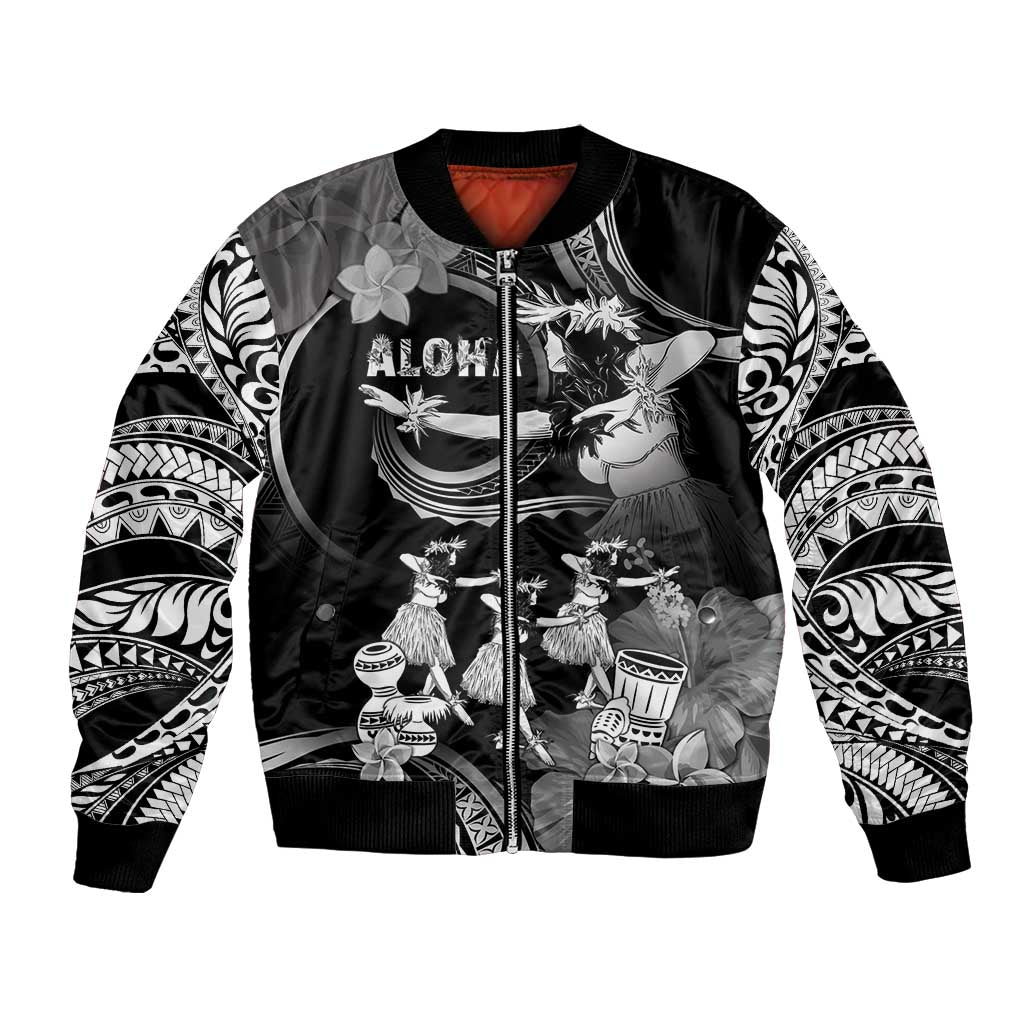 Hawaii Beautiful Hula Dancers Bomber Jacket With Ipu Keke And Pahu Drum