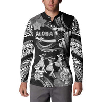 Hawaii Beautiful Hula Dancers Button Sweatshirt With Ipu Keke And Pahu Drum LT05 - Polynesian Pride