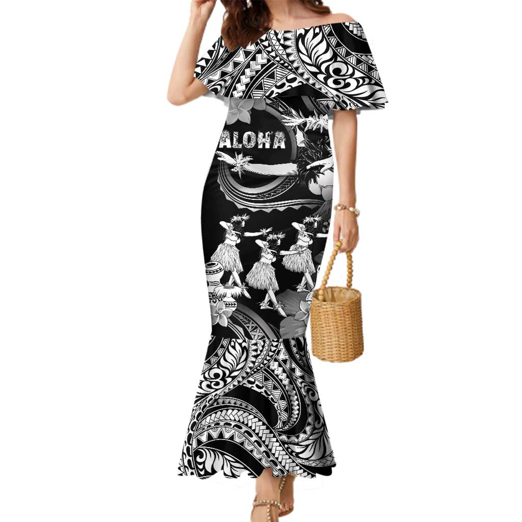 Hawaii Beautiful Hula Dancers Family Matching Mermaid Dress and Hawaiian Shirt With Ipu Keke And Pahu Drum