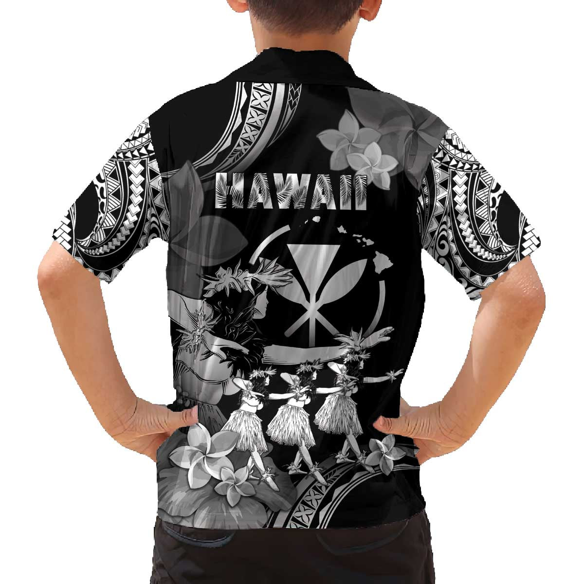 Hawaii Beautiful Hula Dancers Family Matching Off Shoulder Short Dress and Hawaiian Shirt With Ipu Keke And Pahu Drum LT05 - Polynesian Pride