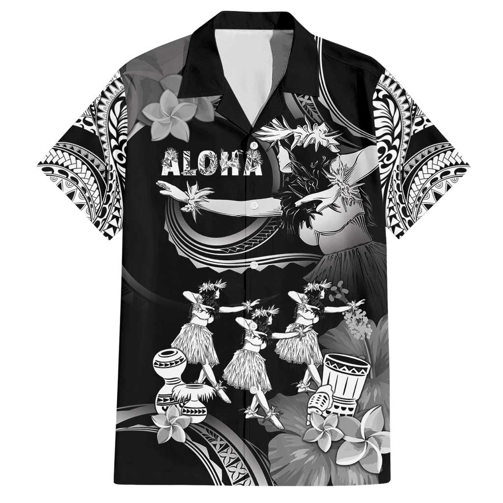 Hawaii Beautiful Hula Dancers Hawaiian Shirt With Ipu Keke And Pahu Drum LT05 Black - Polynesian Pride