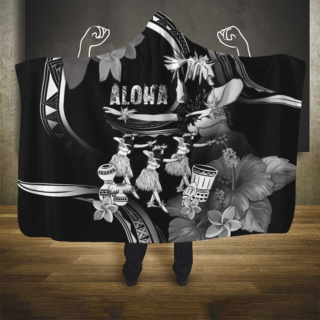 Hawaii Beautiful Hula Dancers Hooded Blanket With Ipu Keke And Pahu Drum LT05 - Polynesian Pride