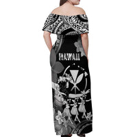 Hawaii Beautiful Hula Dancers Off Shoulder Maxi Dress With Ipu Keke And Pahu Drum LT05 - Polynesian Pride