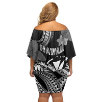 Hawaii Beautiful Hula Dancers Off Shoulder Short Dress With Ipu Keke And Pahu Drum LT05 - Polynesian Pride