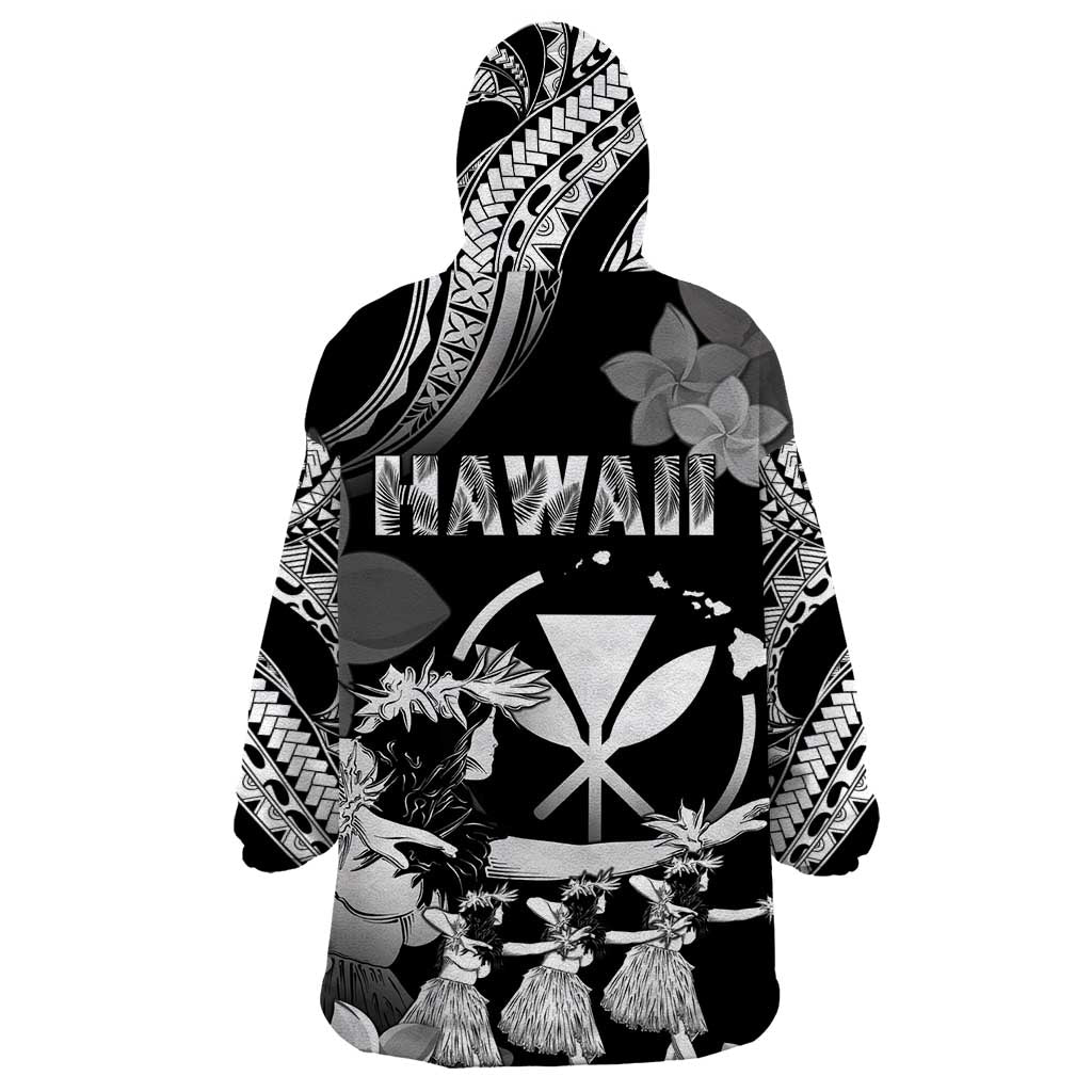 Hawaii Beautiful Hula Dancers Wearable Blanket Hoodie With Ipu Keke And Pahu Drum LT05 - Polynesian Pride