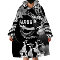 Hawaii Beautiful Hula Dancers Wearable Blanket Hoodie With Ipu Keke And Pahu Drum LT05 - Polynesian Pride