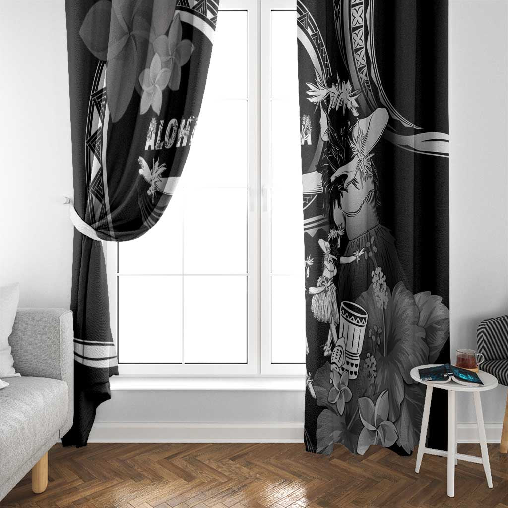 Hawaii Beautiful Hula Dancers Window Curtain With Ipu Keke And Pahu Drum LT05 - Polynesian Pride