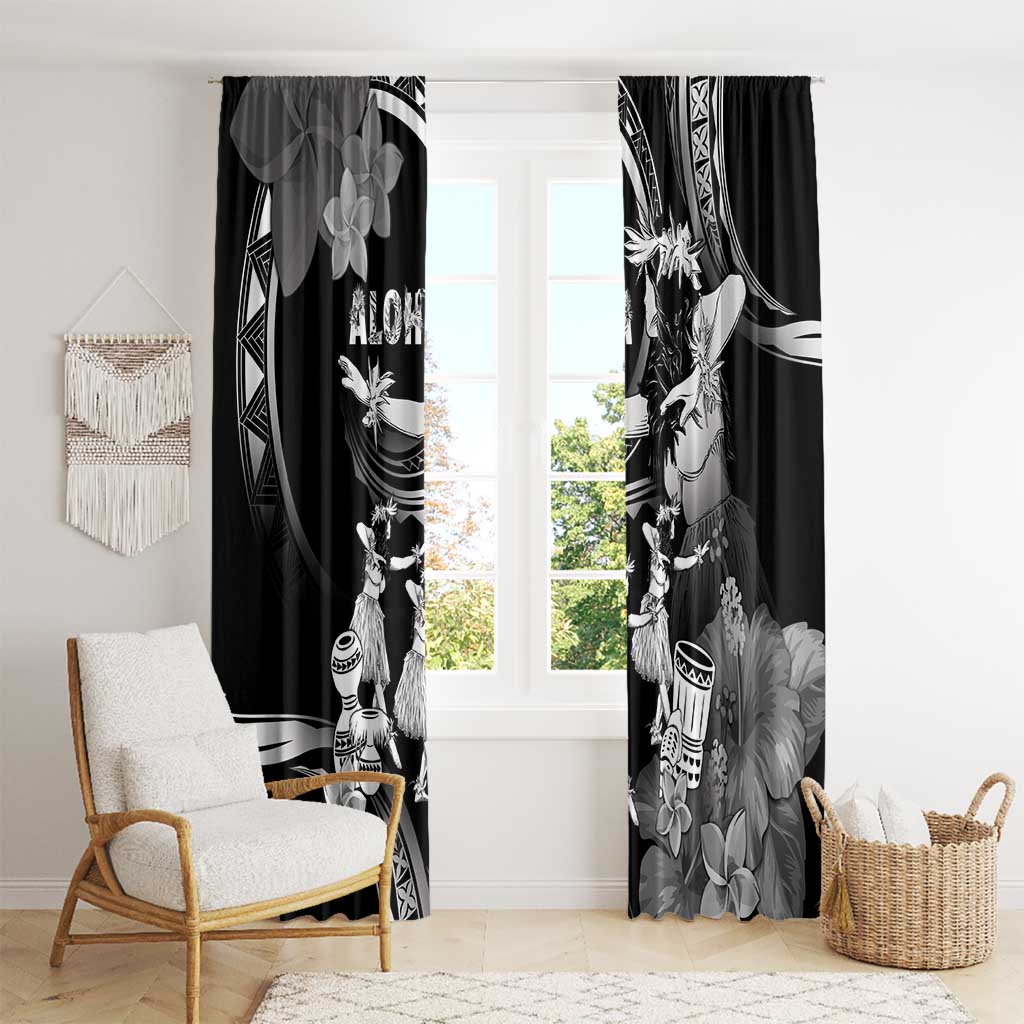 Hawaii Beautiful Hula Dancers Window Curtain With Ipu Keke And Pahu Drum LT05 - Polynesian Pride