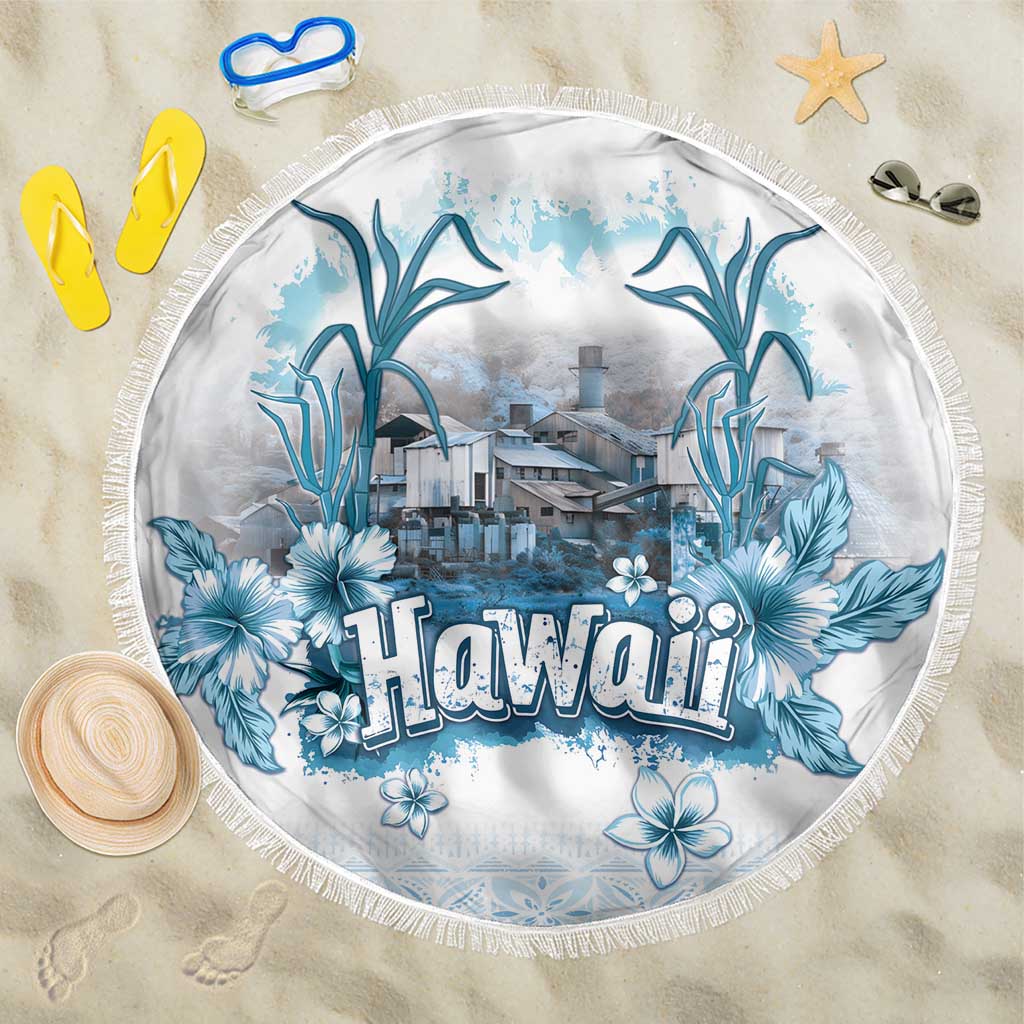 Hawaii Sugar Plantation Beach Blanket With Hawaiian Tapa Pattern