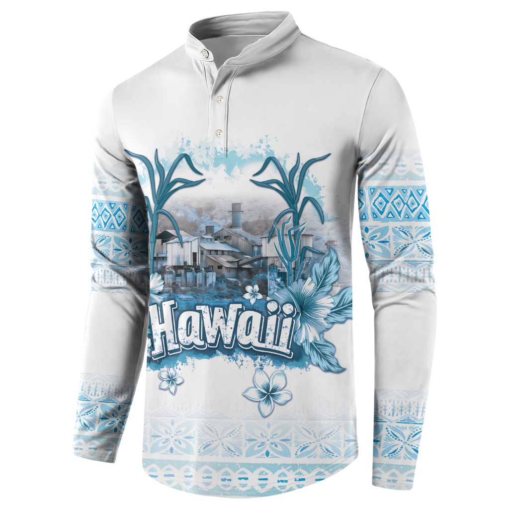 Hawaii Sugar Plantation Button Sweatshirt With Hawaiian Tapa Pattern LT05 - Polynesian Pride