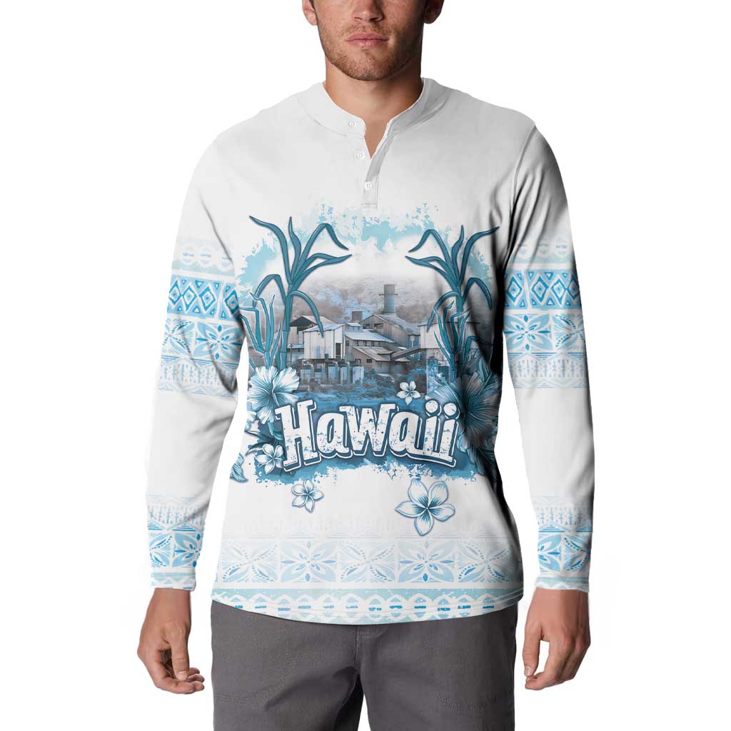 Hawaii Sugar Plantation Button Sweatshirt With Hawaiian Tapa Pattern LT05 - Polynesian Pride