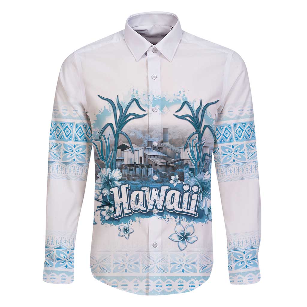 Hawaii Sugar Plantation Family Matching Summer Maxi Dress and Hawaiian Shirt With Hawaiian Tapa Pattern LT05 Dad's Shirt - Long Sleeve White - Polynesian Pride
