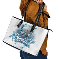 Hawaii Sugar Plantation Leather Tote Bag With Hawaiian Tapa Pattern LT05 - Polynesian Pride