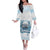 Hawaii Sugar Plantation Off The Shoulder Long Sleeve Dress With Hawaiian Tapa Pattern