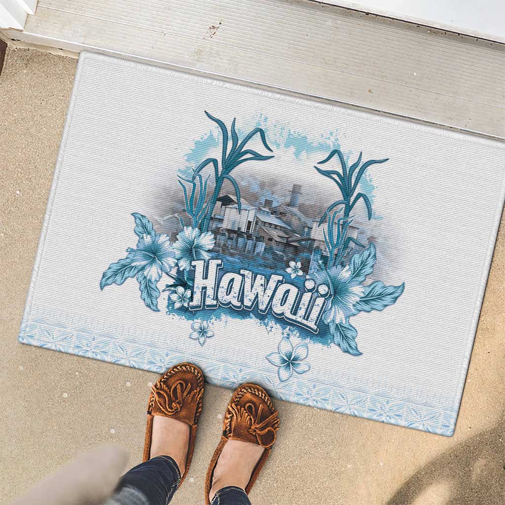 Hawaii Sugar Plantation Rubber Doormat With Hawaiian Tapa Pattern LT05 - Polynesian Pride