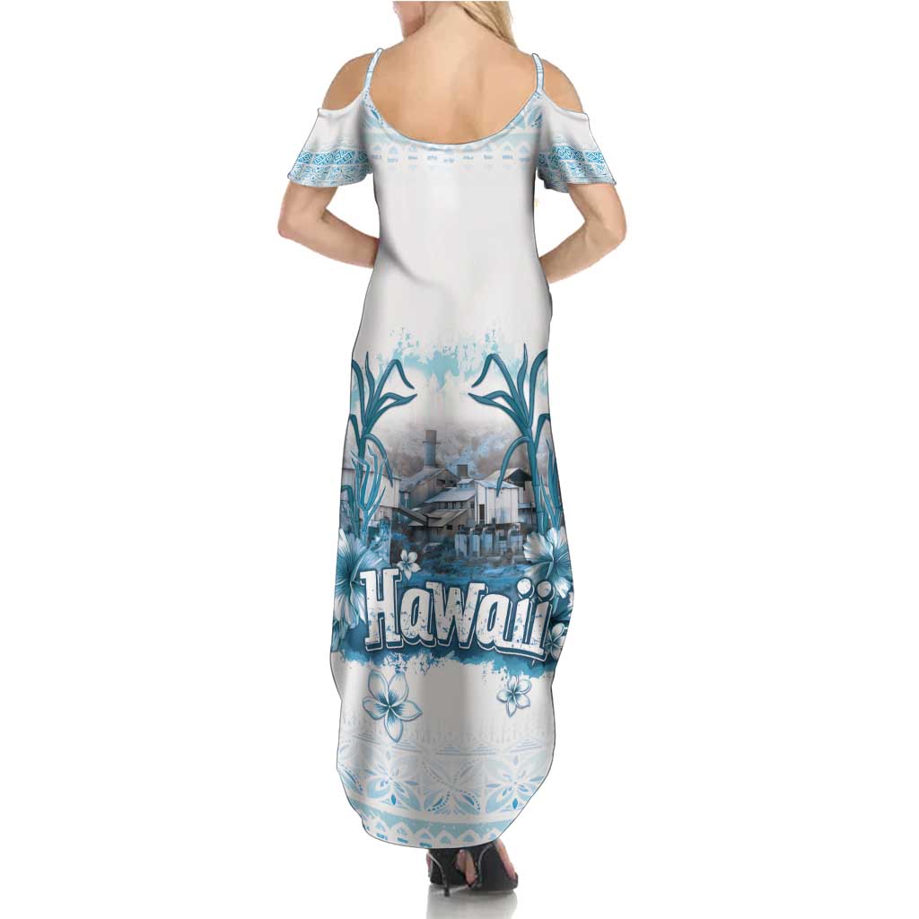 Hawaii Sugar Plantation Summer Maxi Dress With Hawaiian Tapa Pattern LT05 - Polynesian Pride