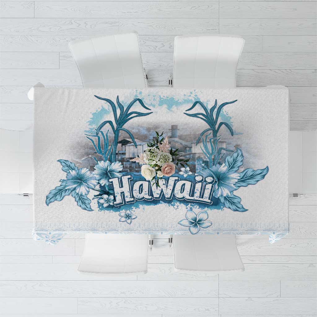 Hawaii Sugar Plantation Tablecloth With Hawaiian Tapa Pattern LT05 White - Polynesian Pride
